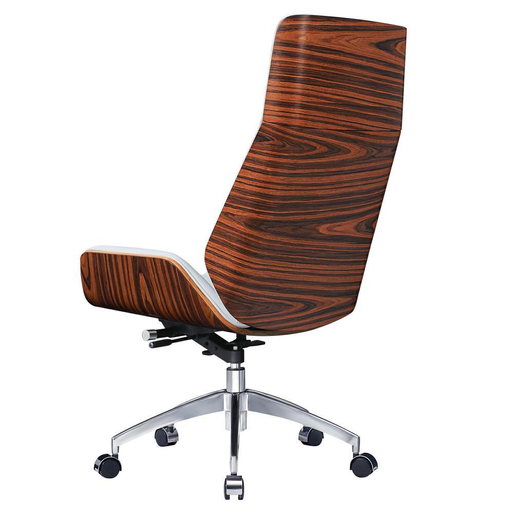 Ergonomic Office Chair Swivel Armless Seat Chair High Back Genuine Leather
