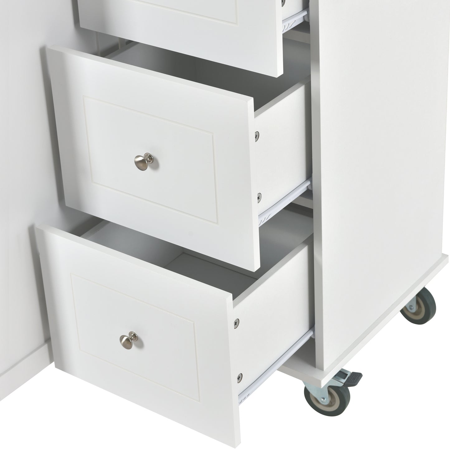Rolling Mobile Kitchen Island (White)