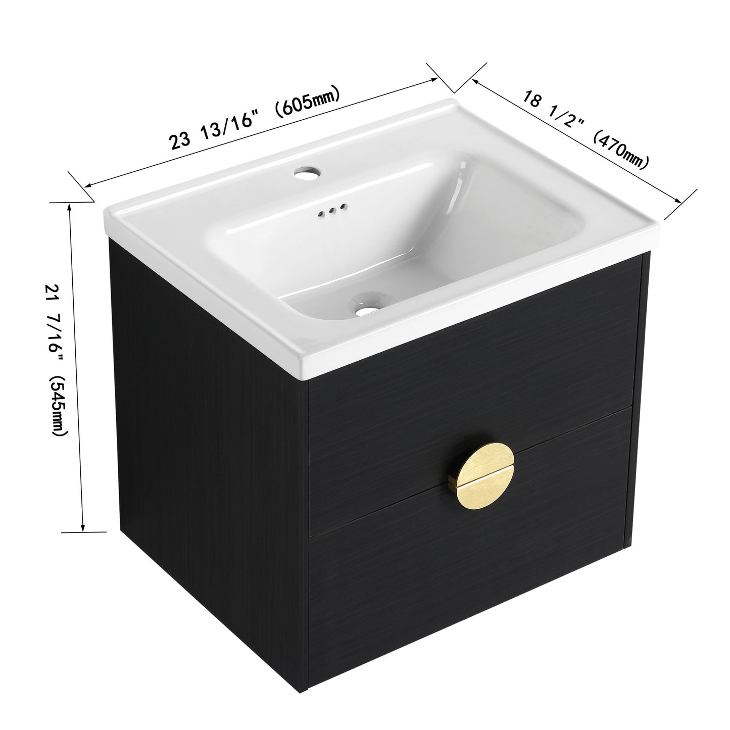 60 Inch Wall-Mounted Bathroom Vanity With Sink, and A Small Storage Shelves (KD-Packing)BVC07660BCT