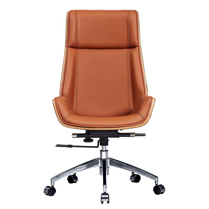 Ergonomic Office Chair Swivel Armless Seat Chair High Back Genuine Leather