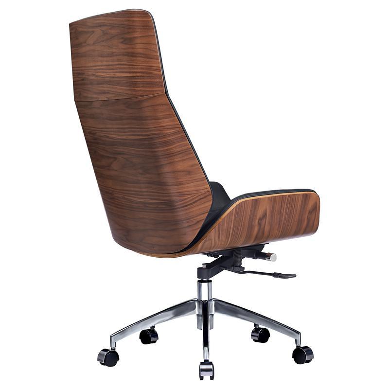Ergonomic Office Chair Swivel Armless Seat Chair High Back Genuine Leather