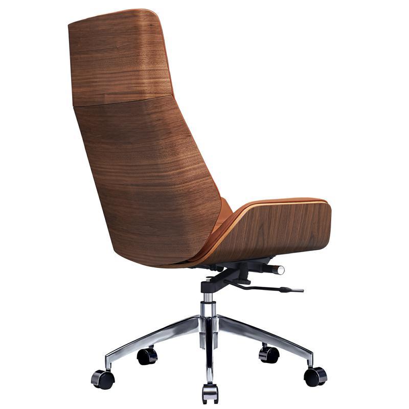 Ergonomic Office Chair Swivel Armless Seat Chair High Back Genuine Leather