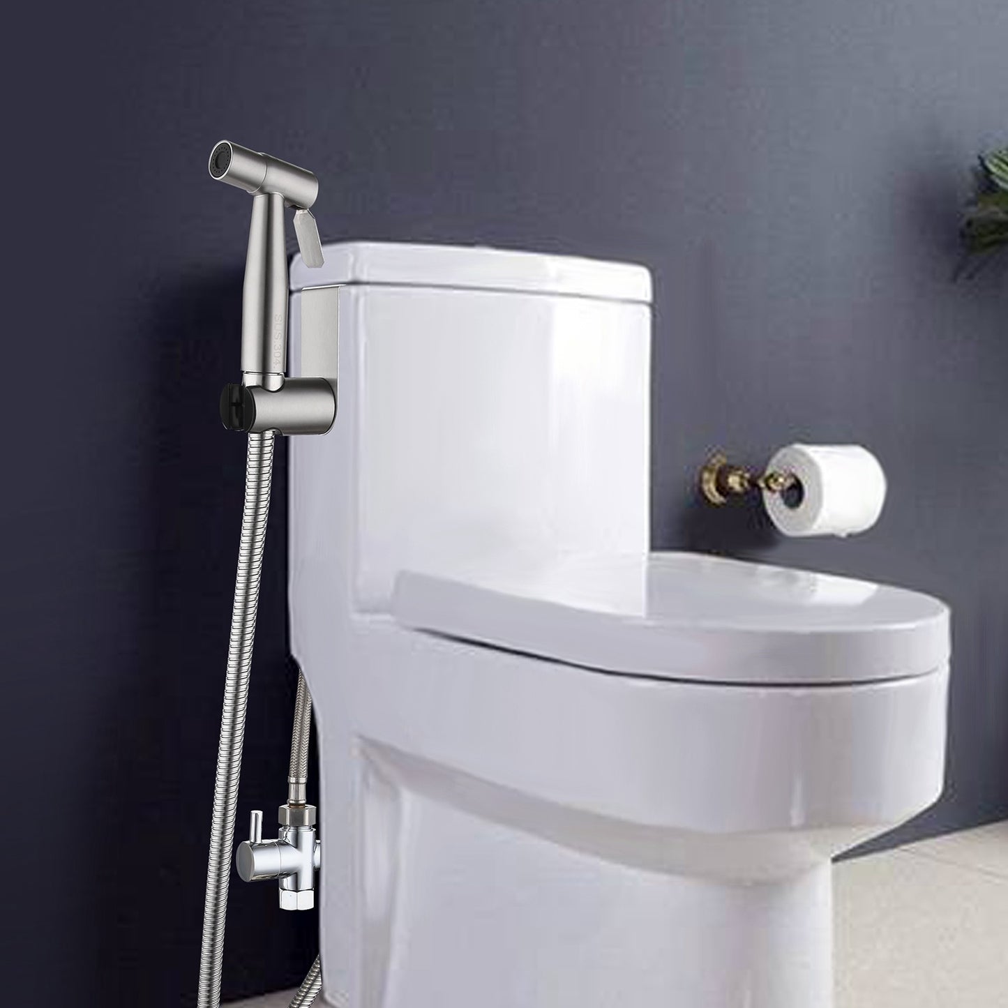 Handheld Bidet Sprayer Stainless Steel Bathroom Shower Toilet Bidet Sprayer Baby Cloth Diaper Sprayer Kit with Hose Brass Valve For Personal Hygiene Toilet Clean