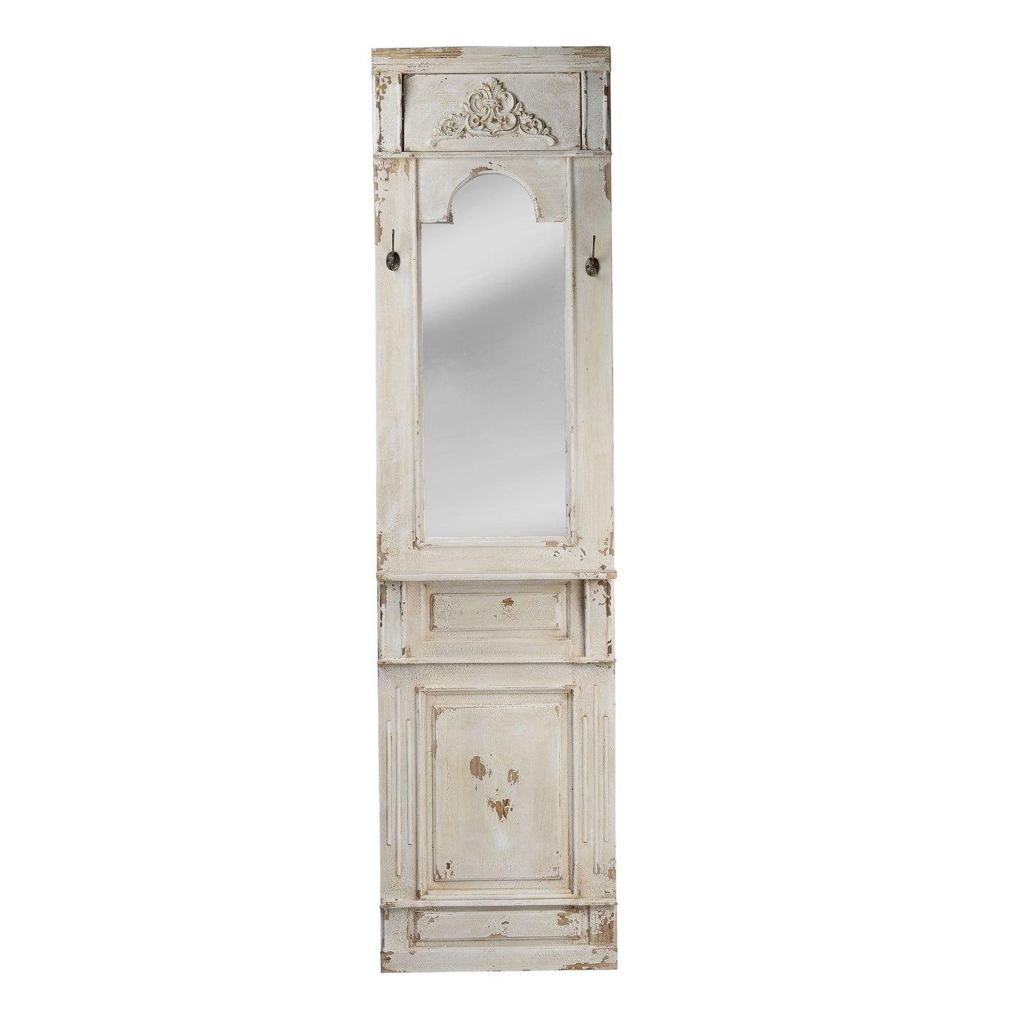 20" x 76" Classic Vintage Antique White Wall Mirror- French Country