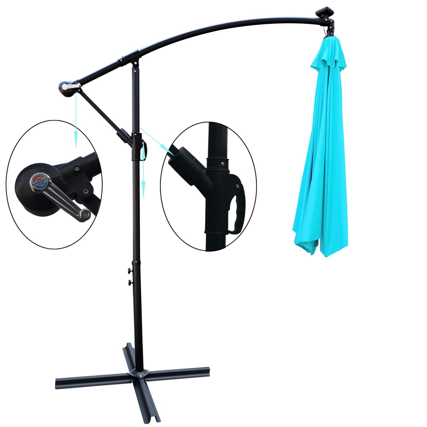 10 ft Outdoor Patio Umbrella with Solar Powered LED Light