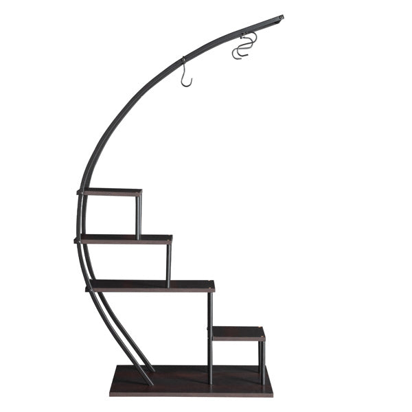 2pcs- 5 Layers Semicircle Iron Wood and Plant Stand