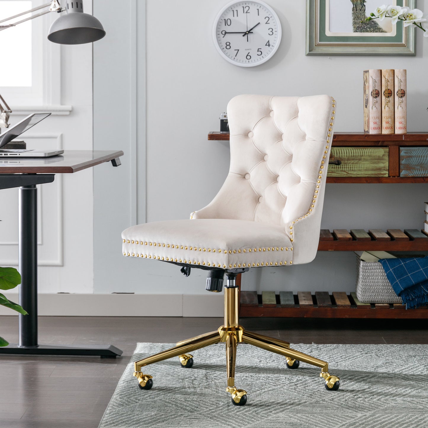 Home Office Chair, Swivel- (Beige)