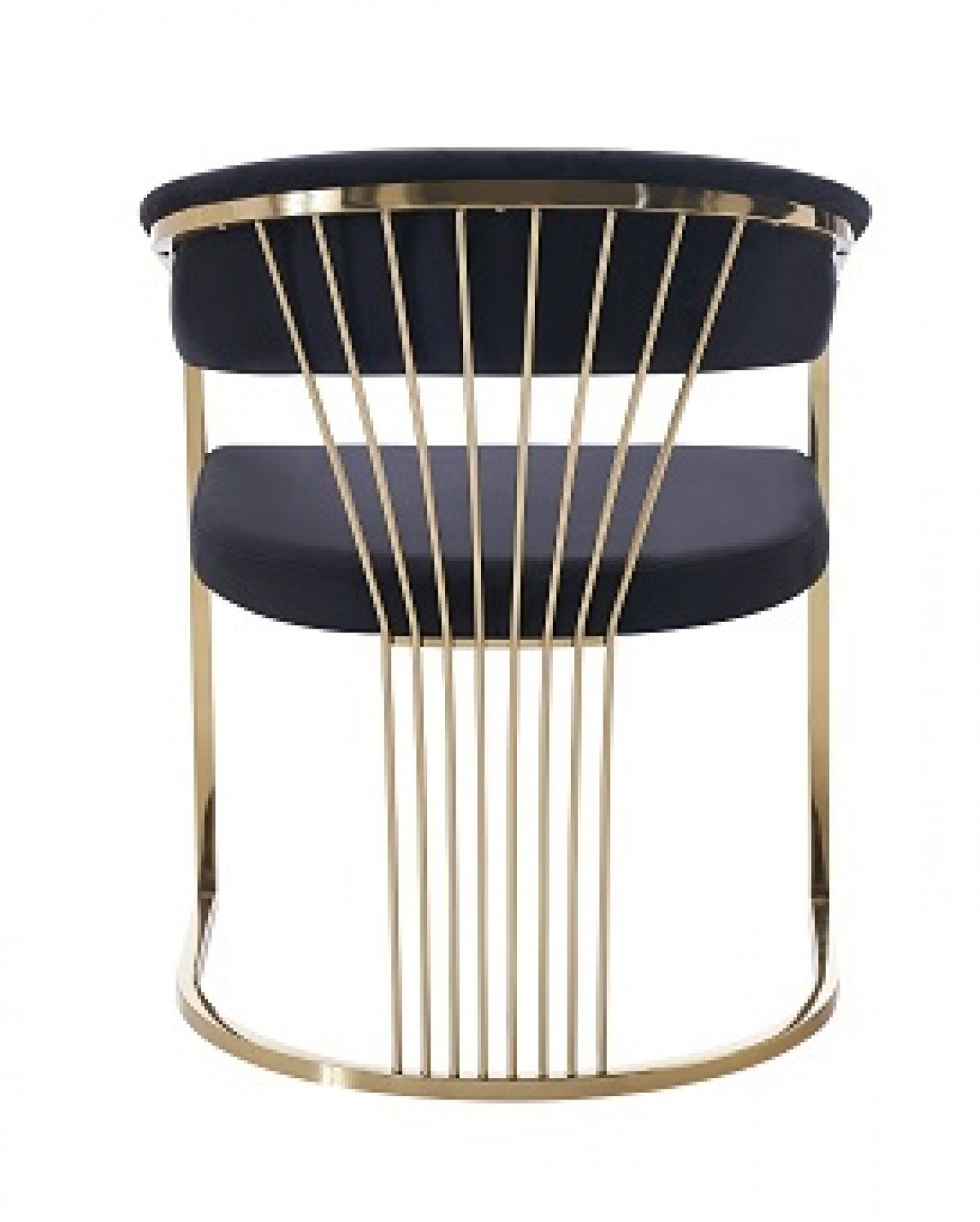 Modrest Linda Modern Black Velvet and Gold Dining Chair