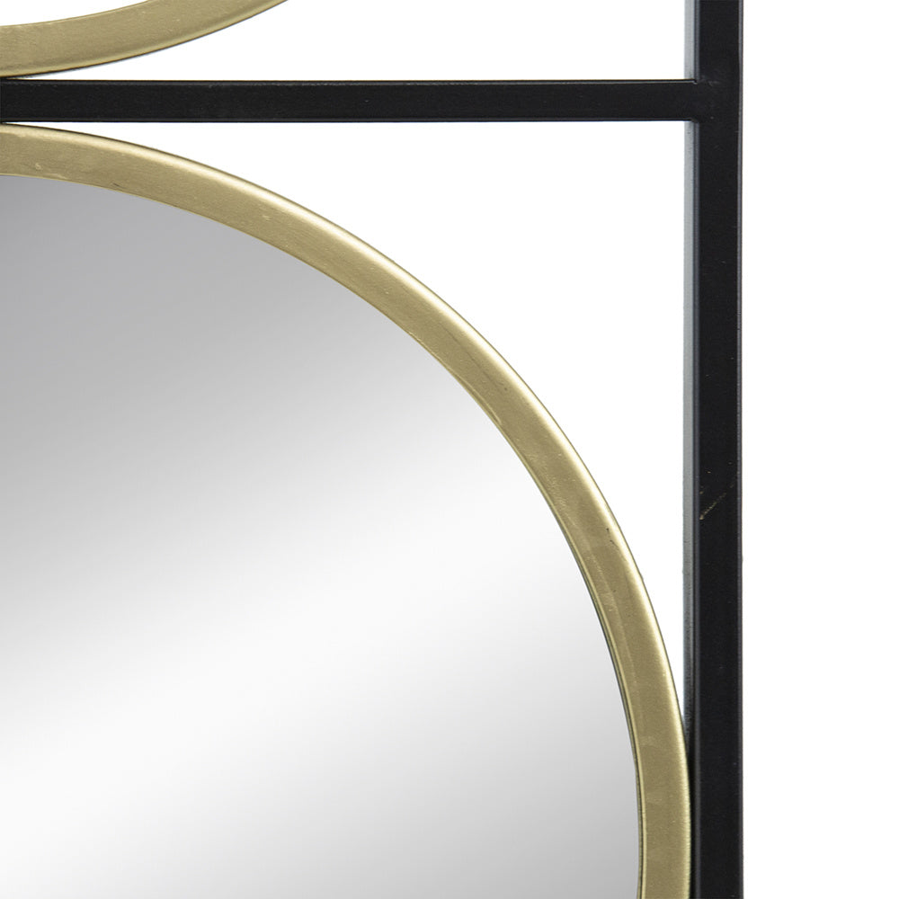 47.2" Eclectic Styling Metal Beaded Black Wall Mirror