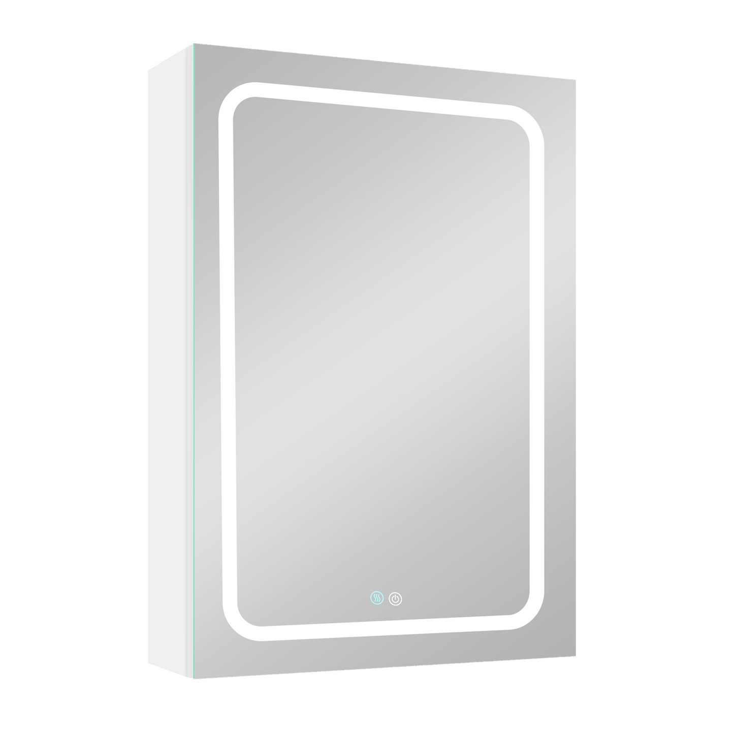 30x20 inch LED Bathroom Medicine Mirror Surface Mounted Unit With Lighted Mirror White Left Open