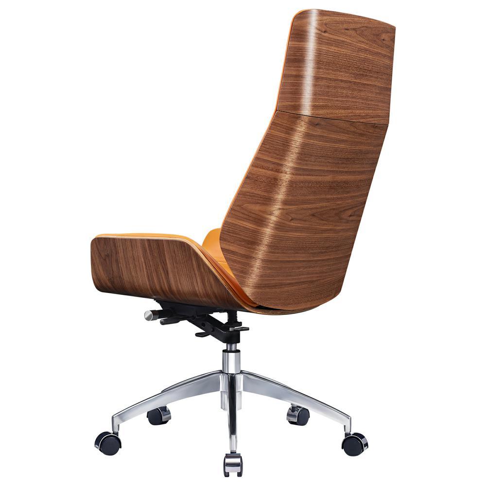 Ergonomic Office Chair Swivel Armless Seat Chair High Back Genuine Leather