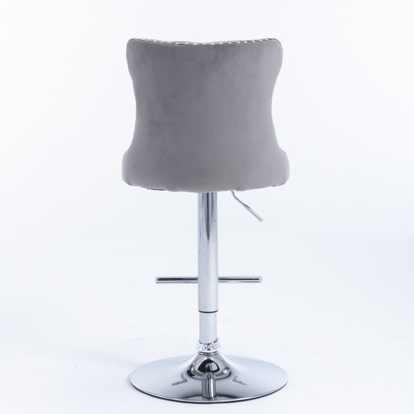 A&A Furniture, Swivel Velvet Barstools - Set of 2