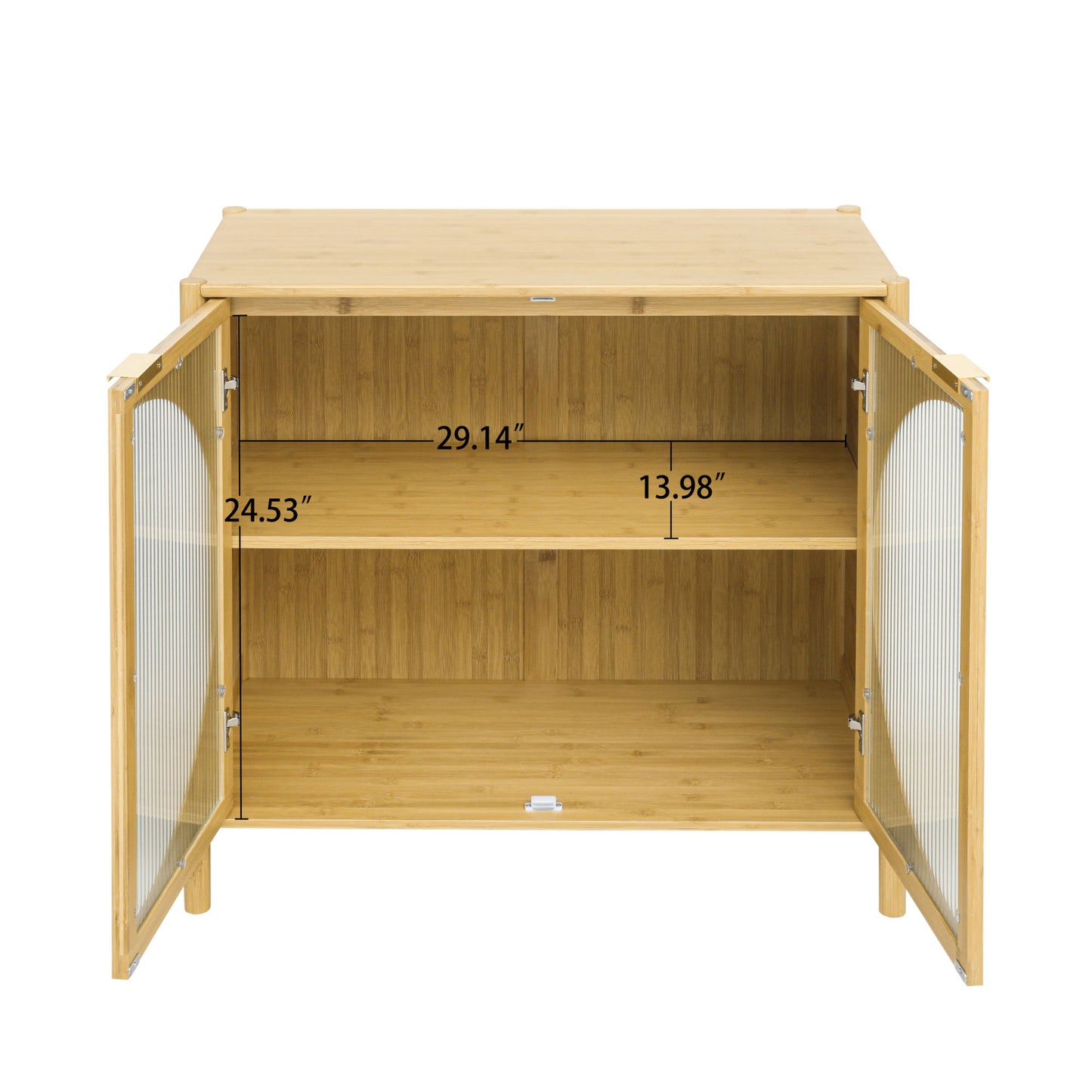 Bamboo 2 door cabinet, Set of 2, Buffet Sideboard Storage Cabinet, Buffet Server Console Table, for Dining Room, Living Room, Kitchen, Hallway