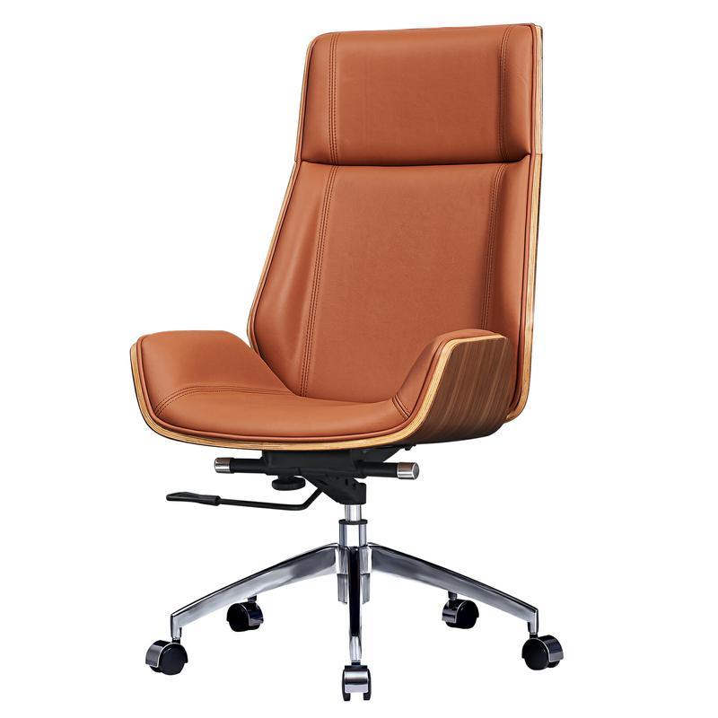 Ergonomic Office Chair Swivel Armless Seat Chair High Back Genuine Leather