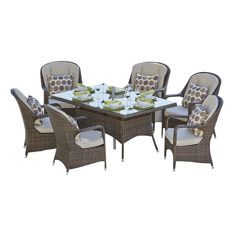 Direct Wicker Cinderella Patio Wicker 7 Piece Round Outdoor Set