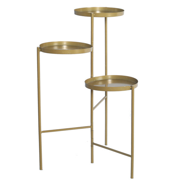 Tri-Level Metal Plant Stand Gold