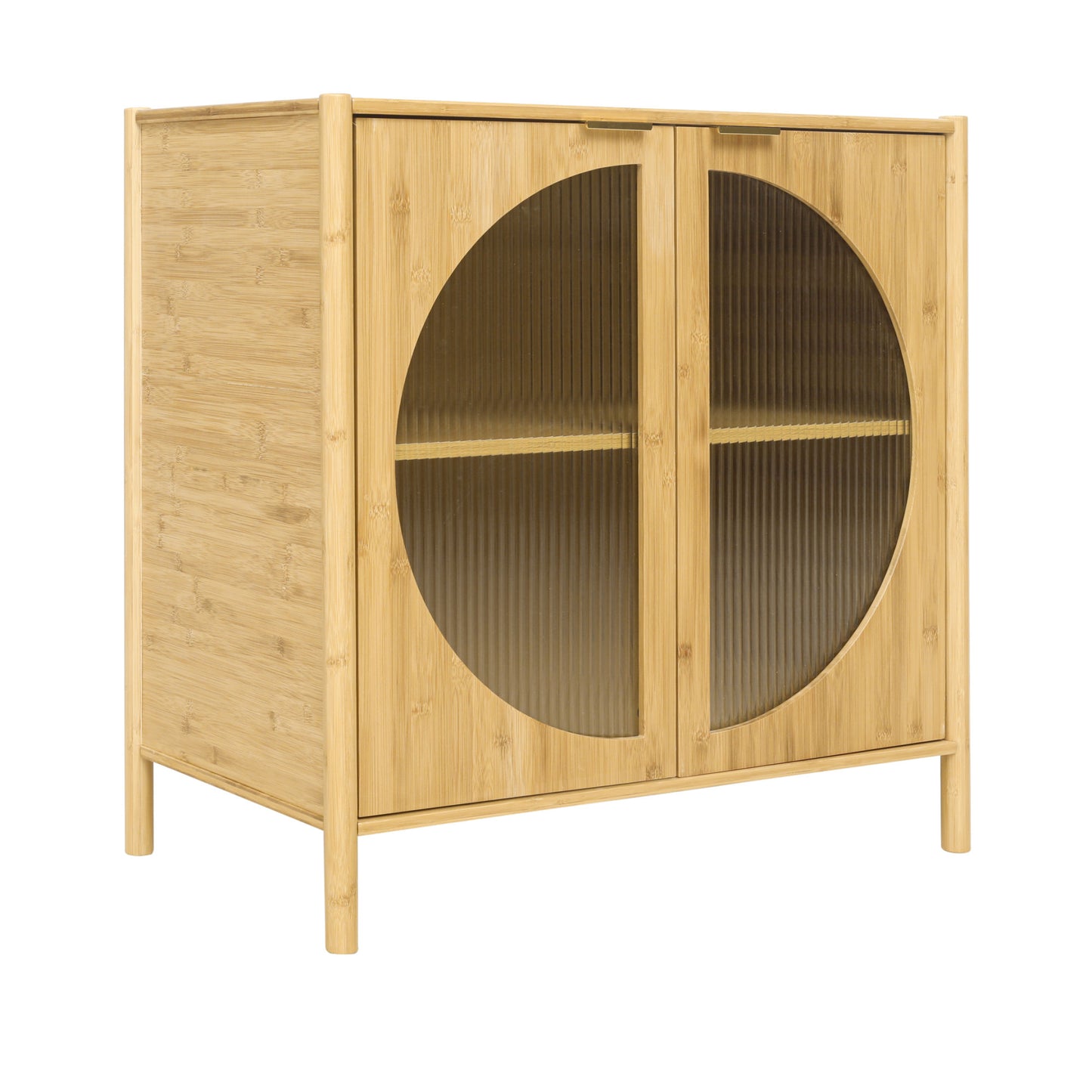 Bamboo 2 door cabinet, Set of 2, Buffet Sideboard Storage Cabinet, Buffet Server Console Table, for Dining Room, Living Room, Kitchen, Hallway