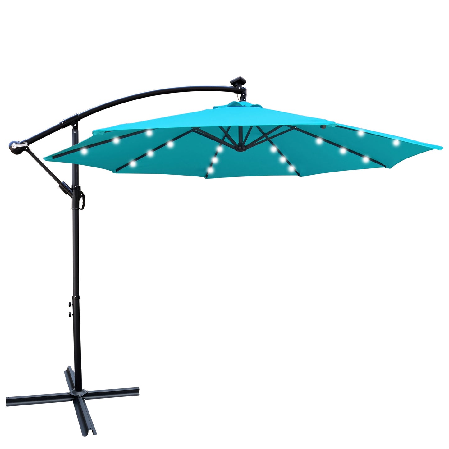 10 ft Outdoor Patio Umbrella with Solar Powered LED Light
