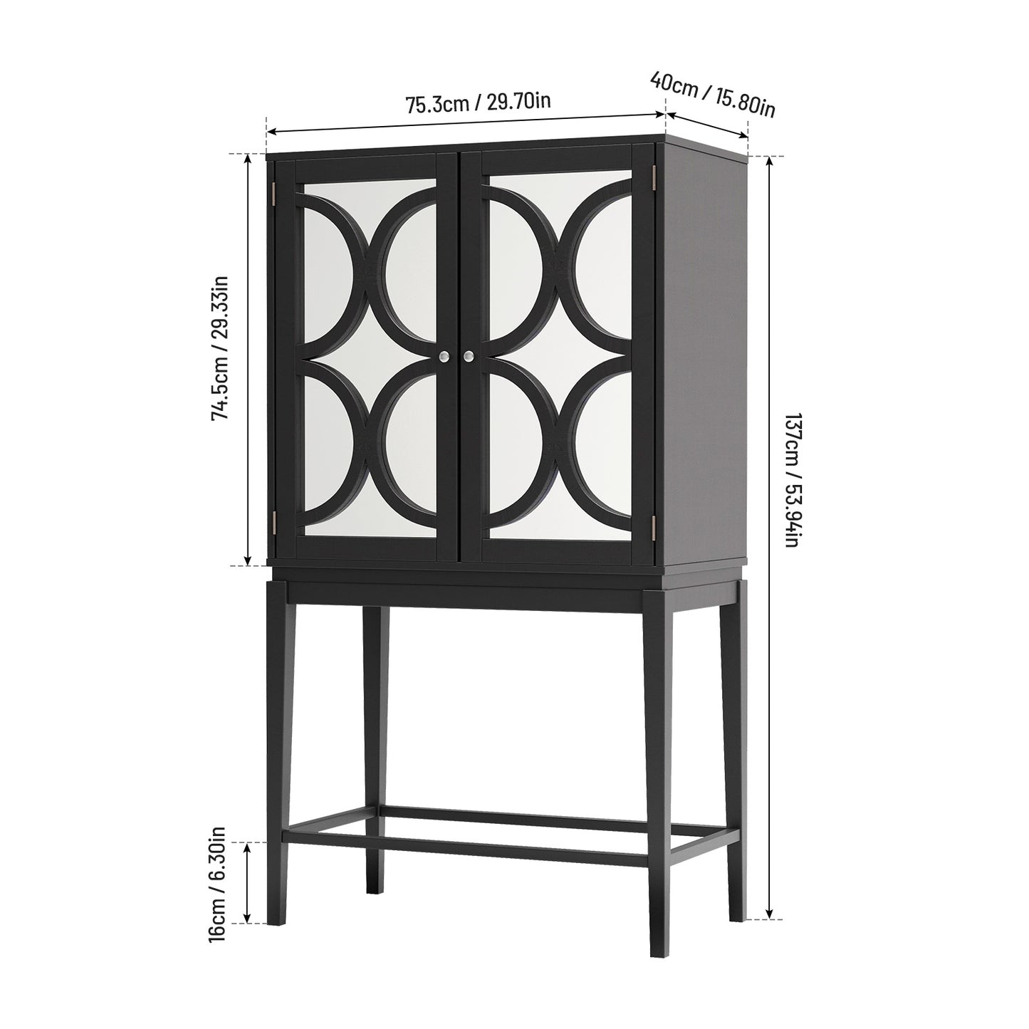 Antique Black Wine Cabinet
