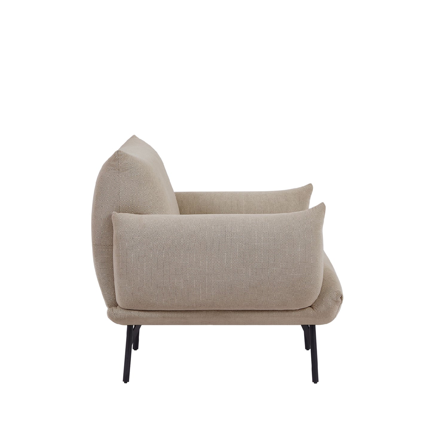 Oversized Living Room Accent Armchair Upholstered-Single Sofa Chair, Mid-Century Modern Comfy Fabric Armchair with Metal Leg