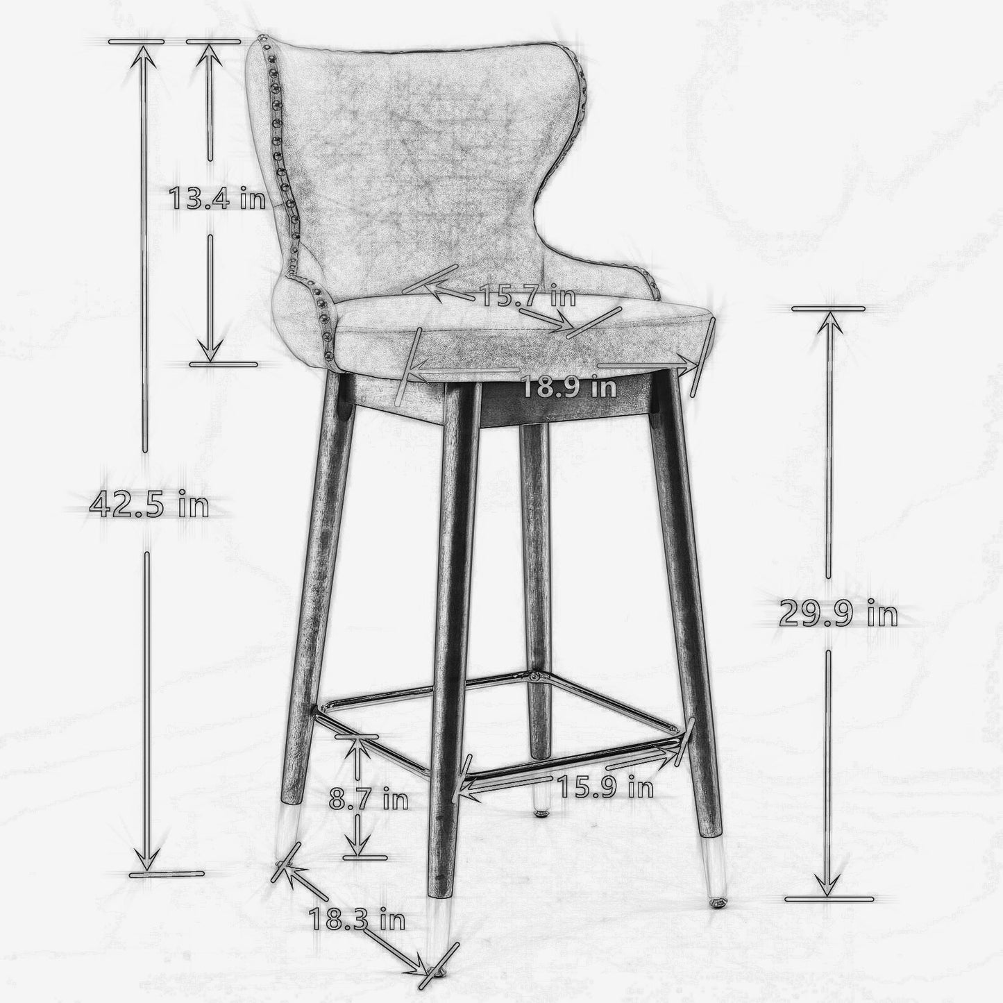 Khaki Bar stools; Set of 2